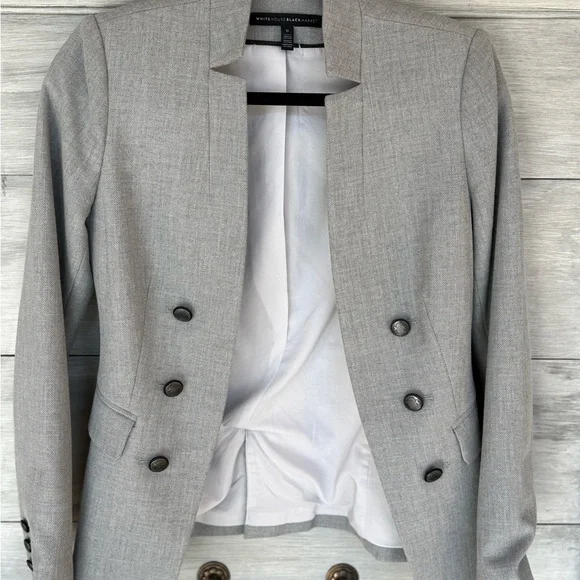 White House Black Market Light Gray Blazer - Picture 4 of 17
